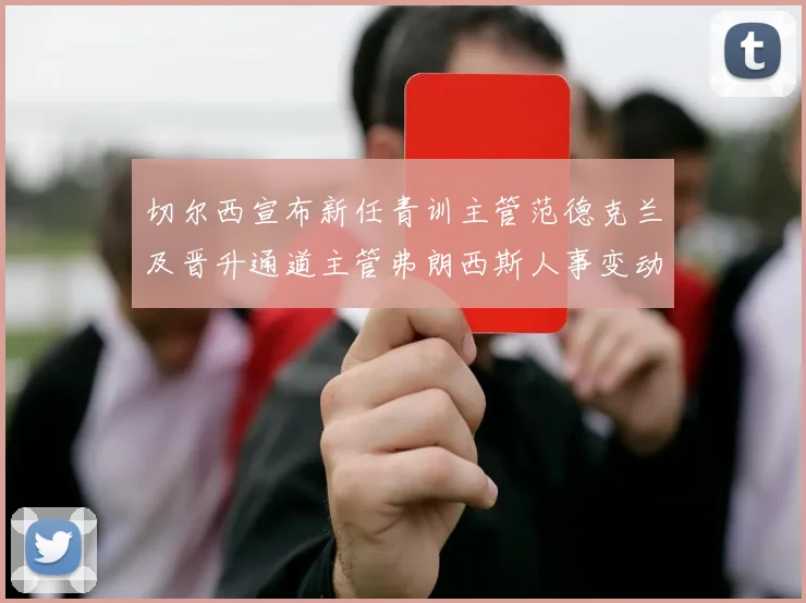 切尔西宣布新任青训主管范德克兰及晋升通道主管弗朗西斯人事变动